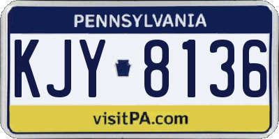 PA license plate KJY8136