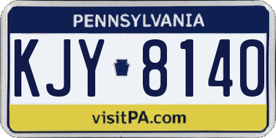 PA license plate KJY8140