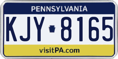 PA license plate KJY8165