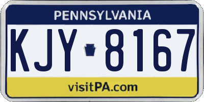 PA license plate KJY8167