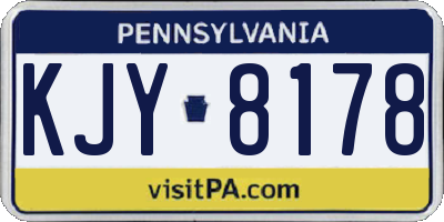 PA license plate KJY8178