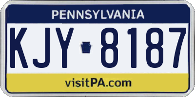 PA license plate KJY8187