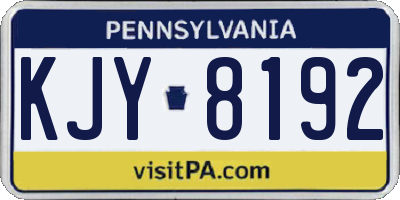 PA license plate KJY8192