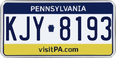 PA license plate KJY8193