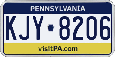 PA license plate KJY8206