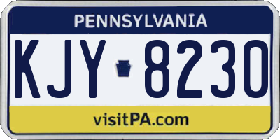 PA license plate KJY8230