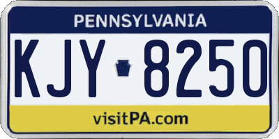 PA license plate KJY8250