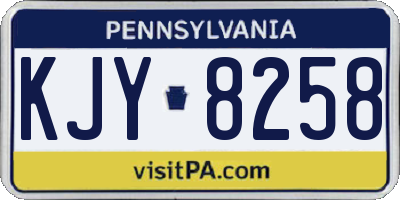 PA license plate KJY8258