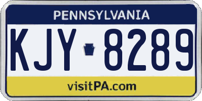 PA license plate KJY8289