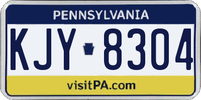 PA license plate KJY8304