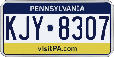 PA license plate KJY8307