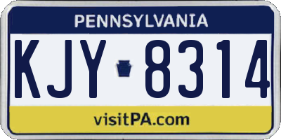 PA license plate KJY8314