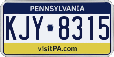 PA license plate KJY8315