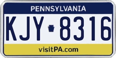 PA license plate KJY8316