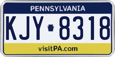 PA license plate KJY8318
