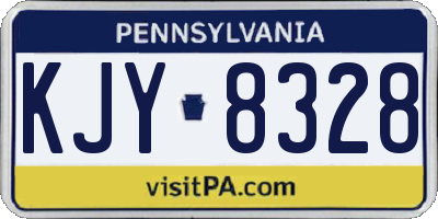 PA license plate KJY8328