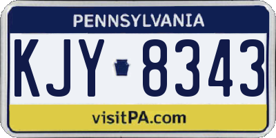 PA license plate KJY8343