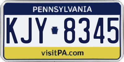 PA license plate KJY8345