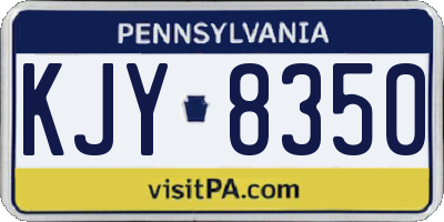 PA license plate KJY8350