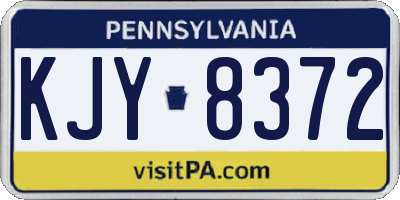 PA license plate KJY8372