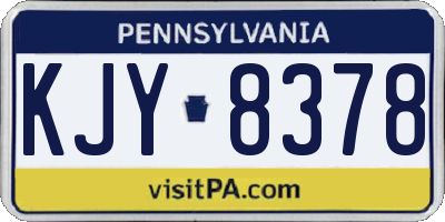 PA license plate KJY8378
