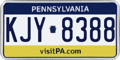 PA license plate KJY8388