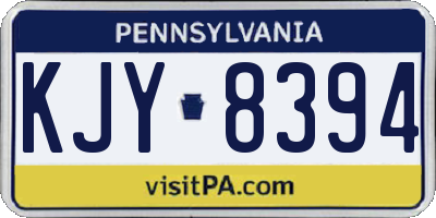 PA license plate KJY8394