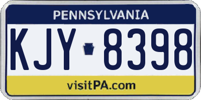 PA license plate KJY8398