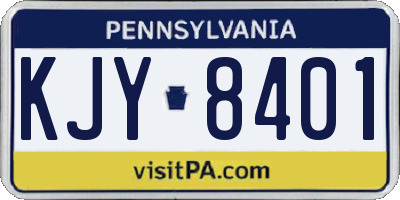 PA license plate KJY8401