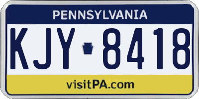 PA license plate KJY8418