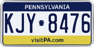 PA license plate KJY8476