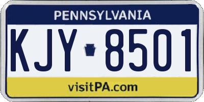 PA license plate KJY8501