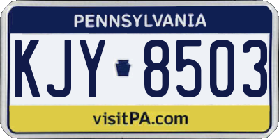 PA license plate KJY8503