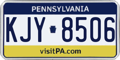 PA license plate KJY8506