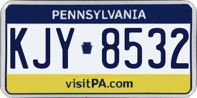 PA license plate KJY8532