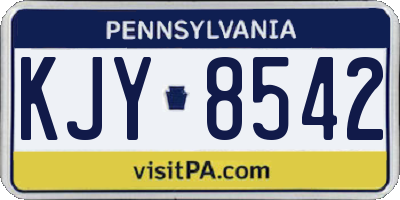 PA license plate KJY8542