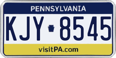 PA license plate KJY8545
