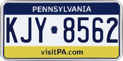 PA license plate KJY8562
