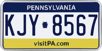 PA license plate KJY8567