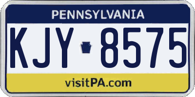 PA license plate KJY8575