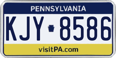 PA license plate KJY8586