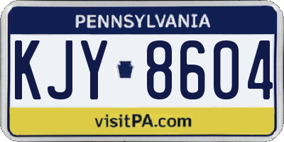 PA license plate KJY8604