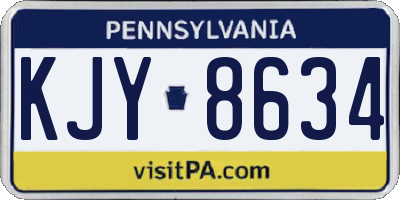 PA license plate KJY8634