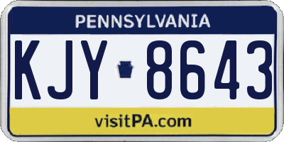 PA license plate KJY8643