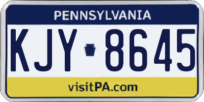 PA license plate KJY8645