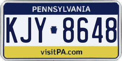 PA license plate KJY8648