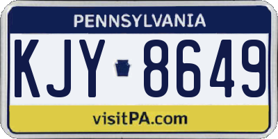 PA license plate KJY8649
