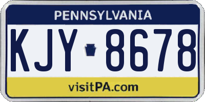 PA license plate KJY8678