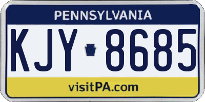 PA license plate KJY8685