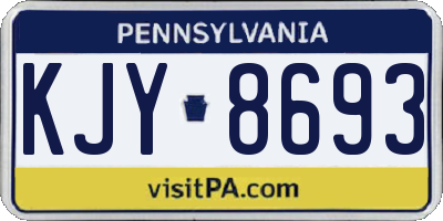 PA license plate KJY8693